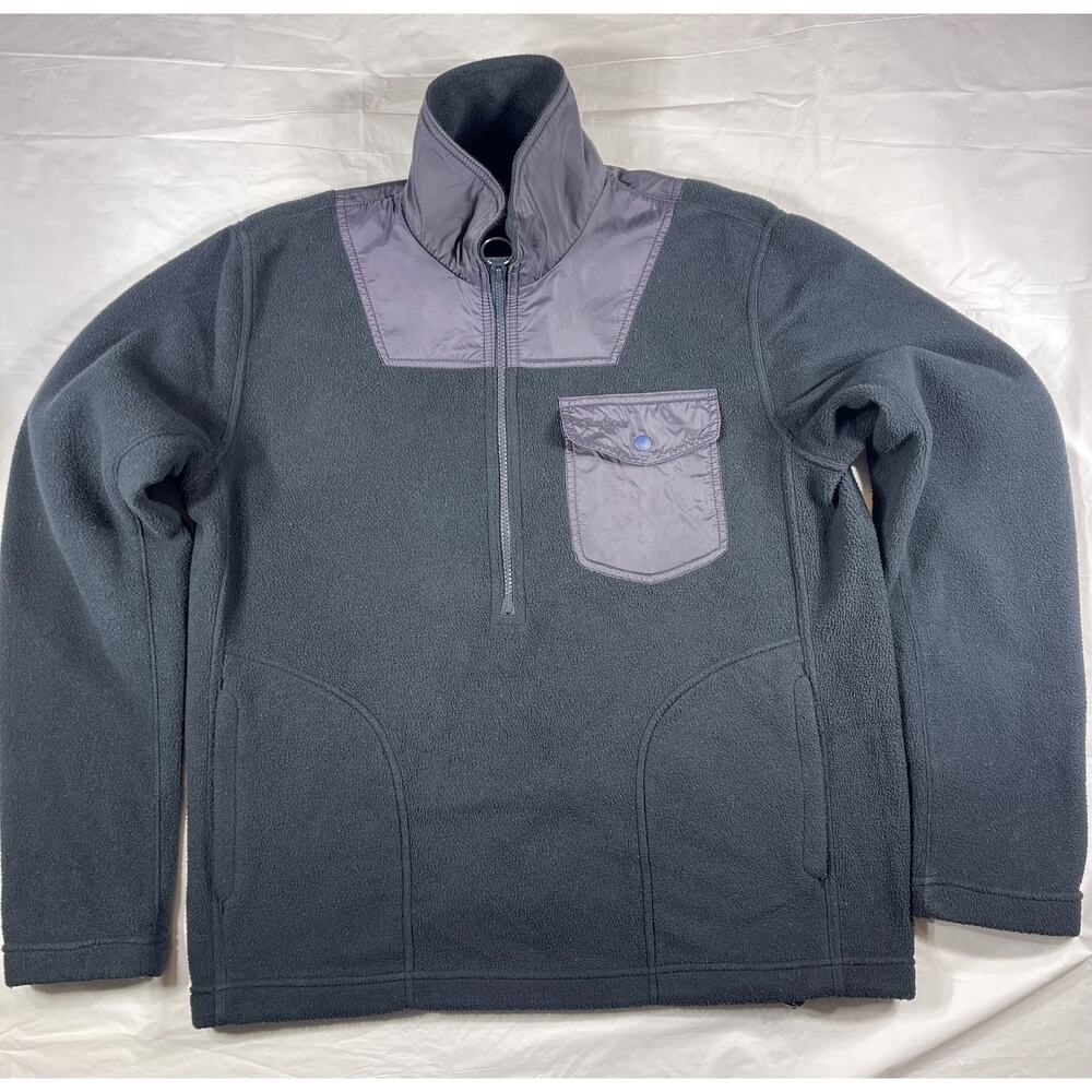Barbour Farimond Fleece Pullover 1/4 Zip Gray Mens Medium Utility Pocket